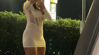 Prostitute after the paid street and nailed in the car in the parking lot. Escort