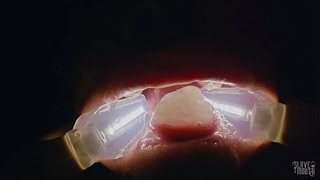 Deranged filth enjoying slut, Rebel Rhyder, gets frozen jizz bukkake -- filmed with probe lens!