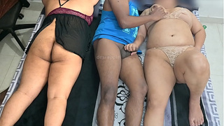 Indian step mom having sex while daughte sleeping near
