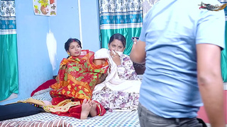 Groom finds his daughter-in-law and wifey alone in the house and together Full Video