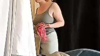 Cumming in stepmom's panties turns her on
