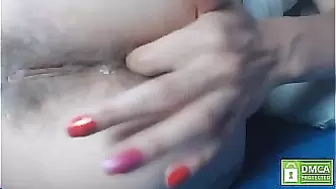 Playing and fingering super hairy anus extreme close up