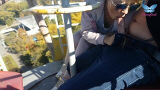 Extreme Public Bj and Jizz Swallow from Naughty MILF on the Ferris Wheel