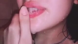 Attractive Extrem Sloppy Tongue Spit Fingering POINT OF VIEW