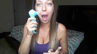 Testing Toys - Vibrating Dildo and Clitoral Blowing Vibrator