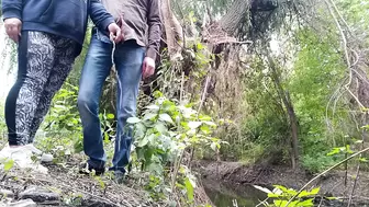 MILF stepmom takes care of stepson in nature