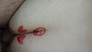 Extreme twat and anal tattoos nailed hard with massive cream pie and sperm in mouth