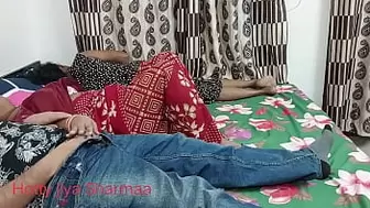 Indian cute Milf stepmom having sex with her stepson!! Her step daughter dont know
