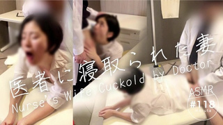[cuckold]“Husband, I’m sorry…!”Nurse's wifey is trained to slutty talk by doctor in hospital