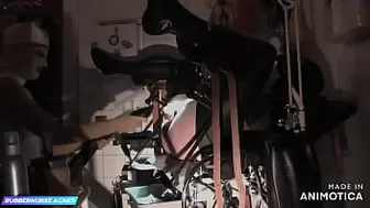 Rubbernurse Agnes - a successful hand-job with balls squeezing wearing long gyn exam gloves during a deep pegging procedure