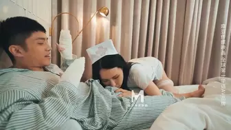 Giant titties Oriental nurse with fine lingerie serve her huge meat friends at the same time got her anal sex
