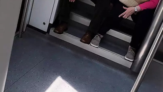Chunky fat woman milf masturbation in a train toilet. She then gets dressed but without panties.