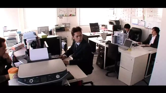 Chinese chick office bitch with enormous boobies cheating with 2 monstrous wang and jizz on her alluring body