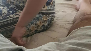 Step mom pulled hand under step son pants in time before fiance come in the room