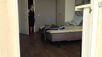 Neighbor watching chubby MILF. Someone else's curvy ex-wife in the bedroom butt the window. Did he jerk off while doing it? Voyeu