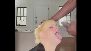 Step mom gives sloppy deepthroat and recieves sperm shot