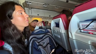 Risky extreme public oral sex on Plane