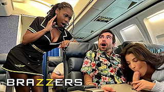 Lucky Gets Screwed With Flight Attendant Hazel Grace In Private When LaSirena69 Comes & Joins For A Charming 3some - BRAZZERS